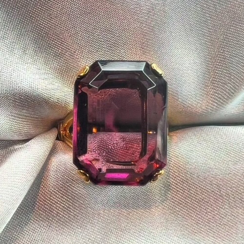 Amethyst Gold-Plated Cocktail Ring